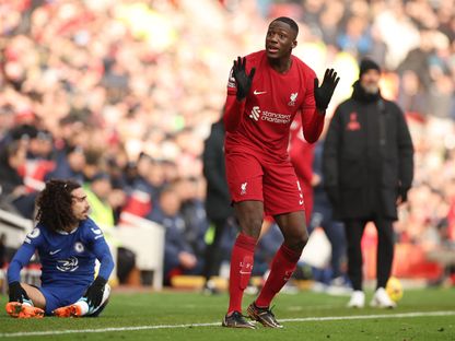 إبراهيما كوناتي خلال مباراة بين ليفربول وتشيلسي في الدوري الإنجليزي - 21 يناير 2023 - Reuters 