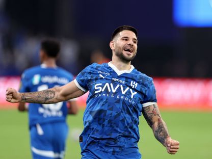 ألكسندر ميتروفيتش بعد تسجيله هدفاً للهلال في مرمى القادسية بدوري روشن السعودي - 26 مايو 2025 - X/@aawsat_spt