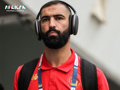 ياسين مرياح مدافع الترجي الرياضي لحظة وصوله لملعب مباراة الوداد الرياضي بالدوري الإفريقي - 29 أكتوبر 2023 - Facebook/African Football League