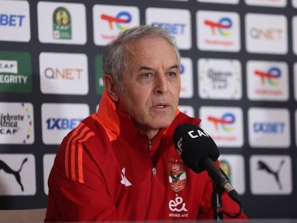 مارسيل كولر مدرب الأهلي خلال مؤتمر صحفي قبل مواجهة صنداونز بذهاب نصف نهائي دوري أبطال إفريقيا - 18 أبريل 2025 - x/ahlyegypt