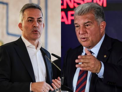 جوان لابورتا ومنافسه في انتخابات برشلونة فيكتور فونت - 7 مارس 2026 - متداول