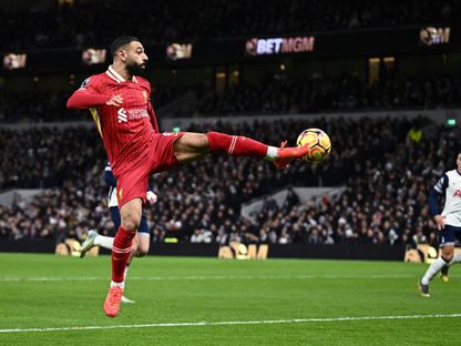 محمد صلاح لاعب ليفربول خلال مواجهة توتنهام - 22 ديسمبر 2024 - Reuters