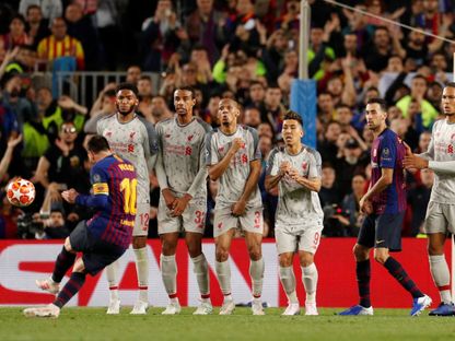 ليونيل ميسي من مباراة برشلونة وليفربول بنصف نهائي دوري أبطال أوروبا - 1 مايو 2019 - Reuters
