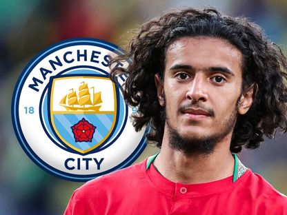صورة مركبة للدولي المغربي أيوب بوعدي مع شعار مانشستر سيتي - 30 يونيو 2026 - X/@FabrizioRomano