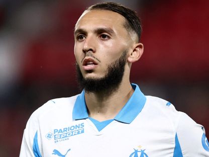 أمين غويري لاعب أولمبيك مارسيليا قبل مواجهة رين بالدوري الفرنسي - 15 أغسطس 2025 - Reuters