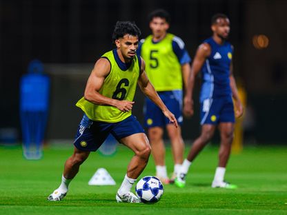 سعد الناصر في تدريبات النصر - 15 سبتمبر 2025 - X/@AlNassrFC