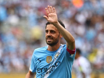 برناردو سيلفا قائد مانشستر سيتي بعد استبداله خلال مباراة يوفنتوس في كأس العالم للأندية - 26 يونيو 2025 - Reuters