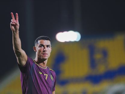 لاعب نادي النصر كريستيانو رونالدو خلال آخر حصة تدريبية قبل مباراة الاتفاق بدوري روشن السعودي - 26 مايو 2023 - twitter/AlNassrFC