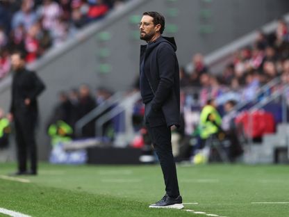 مدرب خيتافي خوسيه بوردالاس خلال مباراة ضد أتلتيكو مدريد - 14 مارس 2026 - REUTERS