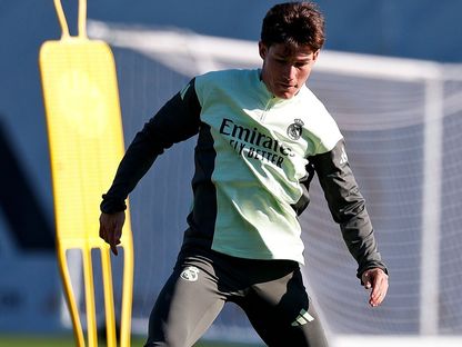 فران غارسيا في تدريبات ريال مدريد - 10 نوفمبر 2025 - x/@realmadrid