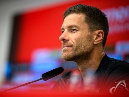 تشابي ألونسو مدرب باير ليفركوزن الألماني في مؤتمر صحافي - 30 أغسطس 2024 - X/bayer04fussball