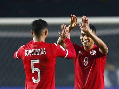 لاعبو منتخب تونس للشباب يحتفلون بالفوز على العراق في كأس العالم تحت 20 عاماً - 26 مايو 2023 - Reuters