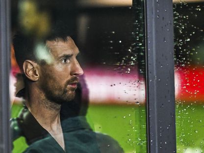 ليونيل ميسي يتابع نهائي كأس أميركا المفتوحة بين فريقه إنتر ميامي وهيوستن دينامو - AFP