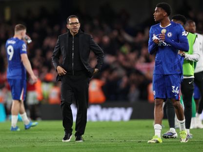 ليام روسينيور بعد مباراة تشيلسي ومانشستر يونايتد بالدوري الإنجليزي الممتاز - 18 أبريل 2026 - Reuters