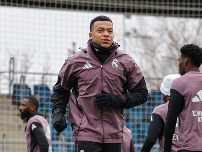 كيليان مبابي خلال تدريب لريال مدريد - 7 فبراير 2026 - X@realmadriden