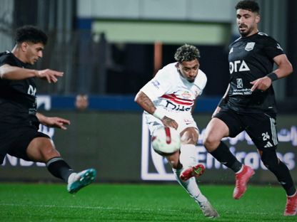 البرازيلي جوان بيزيرا يسجل لنادي الزمالك أمام نادي زد في الدوري المصري الممتاز - 24 فبراير 2026 - @ZSCOfficial/x