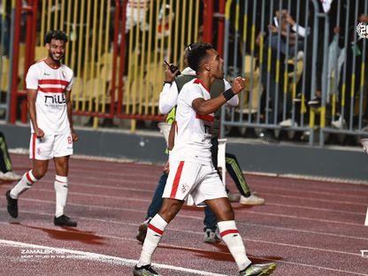 يوسف أوباما مهاجم الزمالك المصري يحتفل بهدفه في شباك أبو سليم الليبي - 26 نوفمبر 2023 - x/ZSCOfficial