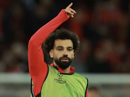محمد صلاح في تدريبات ليفربول قبل مواجهة ريال مدريد في دوري أبطال أوروبا 2023 - Reuters