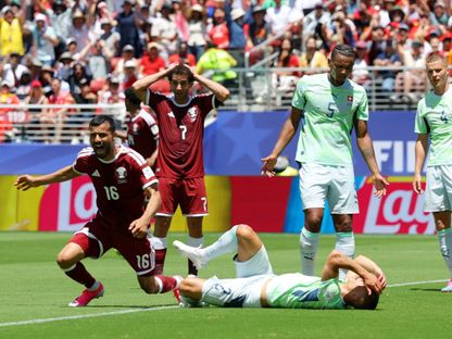 بوعلام خوخي يسجل هدف التعادل لقطر ضد سويسرا في كأس العالم - 13 يونيو 2026 - Reuters