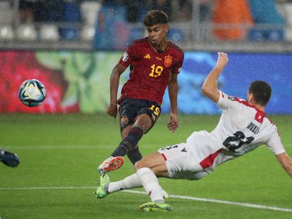 لامين يامال يُسجل هدفاً لمنتخب إسبانيا الأول في شباك جورجيا - 8 سبتمبر 2023 - Reuters