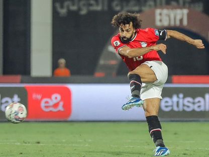 محمد صلاح نجم منتخب مصر أثناء مباراة جيبوتي في تصفيات كأس العالم 2026 - 16 نوفمبر 2023  - X/EFA