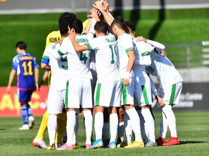 لاعبو منتخب العراق قبل مباراة إندونيسيا بكأس آسيا تحت 20 سنة - 1 مارس 2023  - twitter/@IraqFootballPod 
