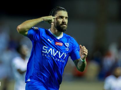 روبن نيفيز لاعب الهلال يحتفل بهدفه في مرمى الجبلين بكأس خادم الحرمين الشريفين - 25 سبتمبر 2023 - X/@Alhilal_FC