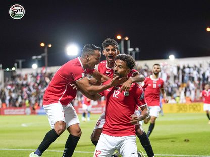 أحمد ماهر لاعب المنتخب اليمني يحتفل بتسجيل هدف في مرمى منتخب سيرلانكا - 12 أكتوبر 2023  - Facebook/yemen fa