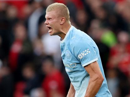 لاعب مانشستر سيتي إيرلينغ هالاند بعد مباراة مانشستر يونايتد في الدوري الإنجليزي الممتاز - 13 سبتمبر 2026 - Reuters