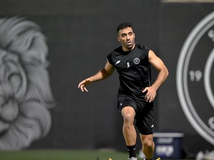 عبد الرزاق حمد الله خلال تدريب للشباب - 16 سبتمبر 2025 - X/AlShababSaudiFC