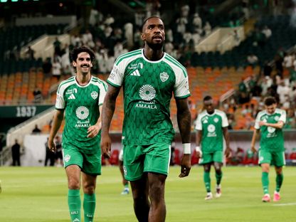 احتفال إيفان توني مهاجم الأهلي بتسجيل هدف في مرمى أبها في الدوري السعودي - 22 أغسطس 2026 - X/@ALAHLI_FC
