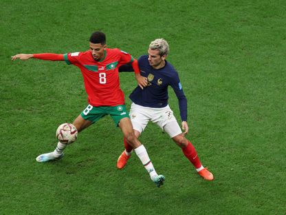 لاعب منتخب المغرب عزالدين أوناحي خلال مباراة فرنسا - 14 ديسمبر 2022  - Getty 
