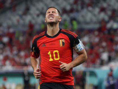 إيدين هازارد خلال المباراة بين بلجيكا والمغرب - 27 نوفمبر 2022 - REUTERS