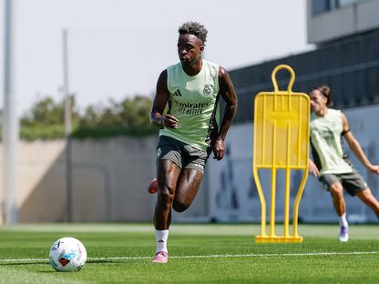 فينيسيوس جونيور خلال تدريب لريال مدريد - 11 أغسطس 2025 - realmadrid.com