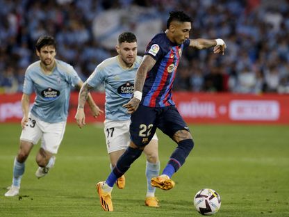 رافينيا مهاجم برشلونة في مباراة فريقه أمام سيلتا فيغو - 4 يونيو 2023 - Reuters
