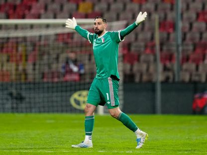 جيانلويجي دوناروما خلال مباراة البوسنة والهرسك وإيطاليا بنهائي الملحق الأوروبي المؤهل لكأس العالم - 31 مارس 2026 - Reuters