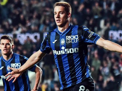 لاعب أتالانتا ماريو باشاليتش يحتفل بتسجيل هدف أمام روما في السيري آ 2023 - @Atalanta_BC
