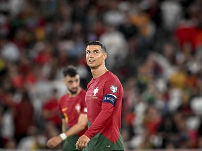 كريستيانو رونالدو قائد البرتغال بمواجهة البوسنة في تصفيات يورو 2024 - 17 يونيو 2023 - AFP