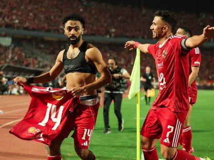 حسين الشحات لاعب الأهلي يحتفل بعد تسجيله هدفاً في الزمالك - 1 مايو 2026 - REUTERS