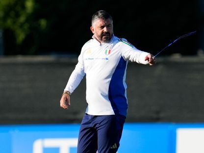 جينارو غاتوزو من تدريبات منتخب إيطاليا - 13 أكتوبر 2025 - Reuters