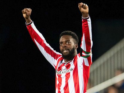 احتفال إينياكي ويليامز لاعب أتلتيك بلباو بتسجيل هدف الفوز على فالنسيا بكأس ملك إسبانيا - 4 فبراير 2026 - X/@Athletic_en