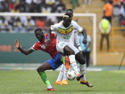 من مواجهة السنغال وغامبيا في كأس إفريقيا - 15 يناير 2024  - X/@caf_online_AR
