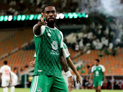 إحتفال إيفان توني مهاجم الأهلي بتسجيل هدف في مرمى أبها بالدوري السعودي - 22 أغسطس 2026 - X/@ALAHLI_FC