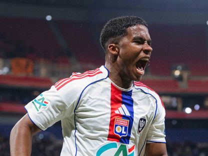 إندريك يحتفل بهدفه في مباراة ليون ولافال بكأس فرنسا - 4 فبراير 2026 - X/OL