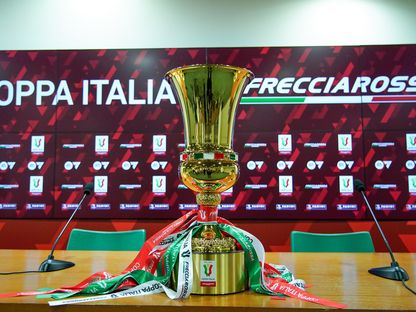 كأس إيطاليا في غرفة المؤتمرات الصحفية قبل النهائي بين إنتر وفيورنتينا - 23 مايو 2023 - AFP