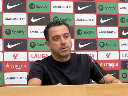 تشافي هيرنانديز مدرب برشلونة خلال مؤتمر صحافي - 23 سبتمبر 2023 - X/@forcabarca_ar