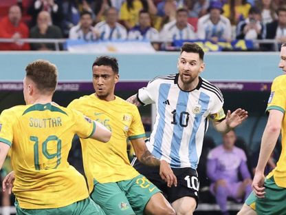 ليونيل ميسي في مباراة الارجنتين واستراليا بثمن نهائي كأس العالم 2022 - Getty