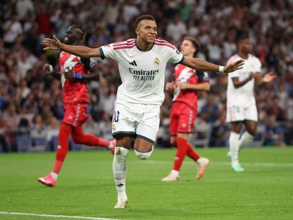كيليان مبابي مهاجم ريال مدريد يحتفل بهدفه في مرمى رايو فايكانو في الدوري الإسباني - 12 سبتمبر 2026 - Reuters