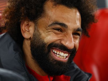 محمد صلاح خلال مواجهة ليفربول وتولوز الفرنسي في الدوري الأوروبي - 26 أكتوبر 2023 - Reuters