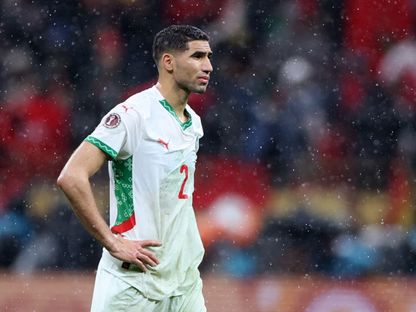رد فعل أشرف حكيمي لاعب منتخب المغرب بعد خسارة نهائي كأس أمم إفريقيا أمام السنغال - 18 يناير 2026 - Reuters